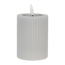 [6CA0003G] Bougie avec LED Gris Ø 8x13 cm / 2xAA