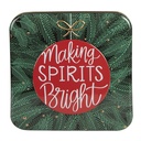 Storage Tin Green Red 17x17x6 cm
