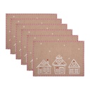 Placemats Set of 6 Brown White 48x33 cm