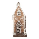 Dekoration Haus mit LED Braun Weiß 15x9x20 cm