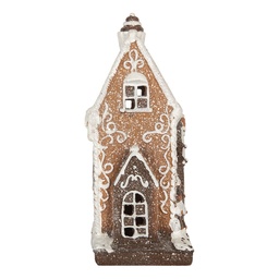 [6PR5825] Décoration Maison avec LED Marron Blanc 15x9x20 cm