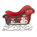 Deko Schlitten Rot Grün 16x12x21 cm