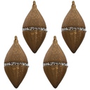 Weihnachtskugeln 4er Set Braun 7x7x14 cm