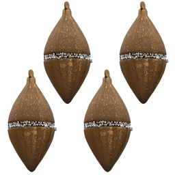 [6GL3272] Set di palline di Natale da 4 Marrone 7x7x14 cm