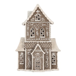 [6PR5807] Decorazione Casa con LED Marrone Bianco 23x11x33 cm