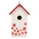 Birdhouse White Red 15x10x22 cm