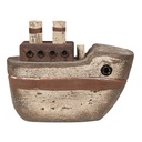 Decorative Miniature Boat Beige Brown 15x6x12 cm