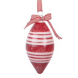 [6GL5181] Palla di natale Rosso Bianco Ø 6x13 cm