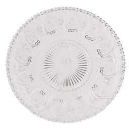 [6GL0227] Tableware Diner Plate Transparent Ø 25x1 cm