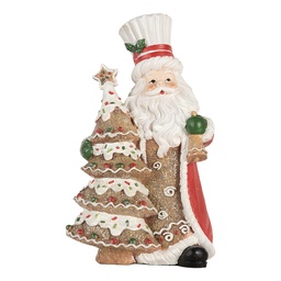 [6PR5849] Weihnachtsdeko Weihnachtsmann Braun Rot 15x11x25 cm