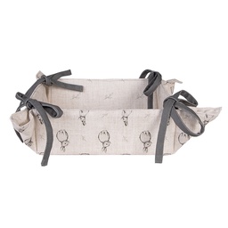 [BNS47] Panier à pain Beige Gris 35x35x8 cm