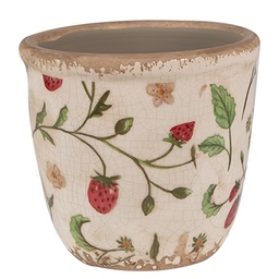 [6CE1631XS] Flower Pot Inside Beige, Red Ø 11x10 cm