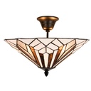 Ceiling Lamp Tiffany White, Brown Ø 40x28 cm E14/max 2x40W
