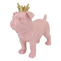 [6PR6448] Decorativa Cane Rosa 35x12x26 cm