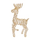 Decorazione Natalizia Renna con LED Color oro 38x25x76 cm / 3xAA