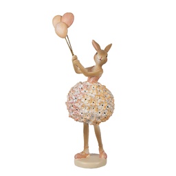 [6PR4417] Image de décoration des Lapin Beige Rose 11x7x27 cm