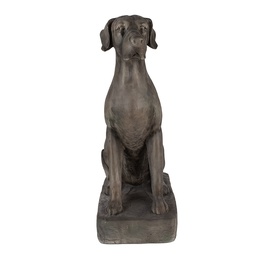 [5MG0044] Statue Hund Grau 44x26x73 cm