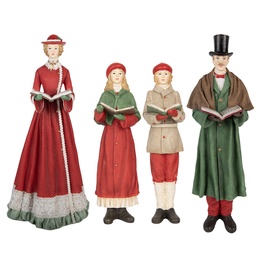 [6PR6127] Decoration Christmas Choir Red Green (4) 13x12x40 cm