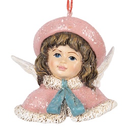 [6PR5706] Décoration pendentif Ange Rose Beige 8x7x7 cm
