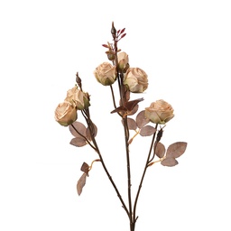 [6PL0330W] Branche de décoration avec fleurs Beige Marron 16x9x73 cm