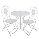 Set da Bistrot Tavolo sedie (3 Pz.) Bianco Ø 60x70 / 50x40x93 cm (2)