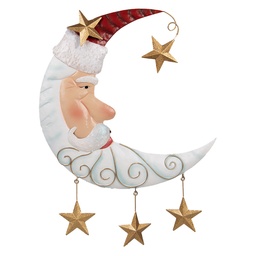 [6Y5810] Wanddeko Weihnachtsmann Weiß Rot 41x3x53 cm