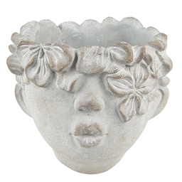 [6TE0418L] Flower Pot Inside Head Grey, Beige 20x18x18 cm