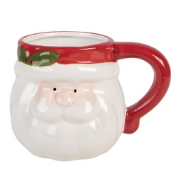 [6CEMU0236] Mug White Red 12x8x8 cm / 300 ml