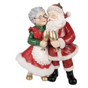 Deko Weihnachtsmann und Weihnachtsfrau Rot Weiß 20x12x26 cm