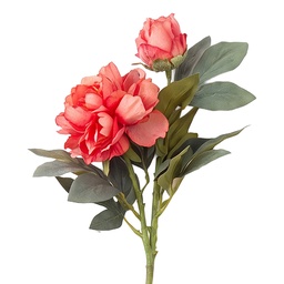 [5PL0377DP] Branche décorative avec fleurs Rose Vert 73 cm