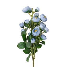 [5PL0392BL] Deko Ast mit Blumen Blau Grün 80 cm