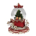 Boule à neige avec musique Arbre de Noël Rouge Vert Ø 14x19 cm / 3xAAA