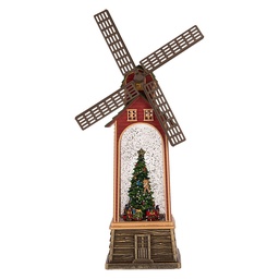 [6PR6196] Music box with LED Brown Green 11x11x28 cm / 3xAA