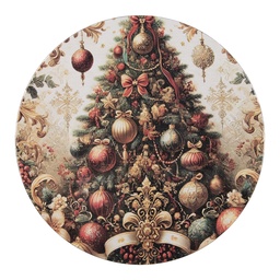 [NCH85-2] Presentation Plate Beige Green Ø 33x1 cm