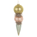 Weihnachtskugel Grün Rosa Ø 6x18 cm