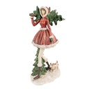 Statua Decorativa Ragazza Rosso Verde 25x17x43 cm
