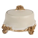 Schmuckbox Beige Goldfarbig Ø 14x9 cm