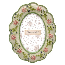 [2F1390] Picture Frame White Green 17x2x22 cm / 10x15 cm
