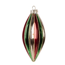 [6GL5175] Boule de Noël Rouge Vert Ø 6x13 cm