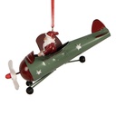 Decoration pendant Airplane Red Green 13x11x5 cm