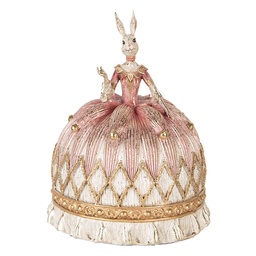 [6PR5504] Decorativa Coniglio Bianco Rosa Ø 23x28 cm