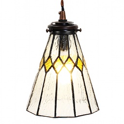 [5LL-6194] Hängelampe Tiffany Weiß, Gelb Ø 15x115 cm E14/max 1x40W