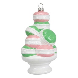 [67099] Palla di natale Bianco Verde Ø 8x14 cm