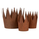 Decorativa Corona reale (set di 3) Marrone Ø 32x25 / Ø 17x21 / Ø 12x17 cm