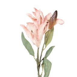 [5PL0252P] Decorative Artificial Branch with flowers Pink Green 12x16x88 cm