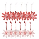 Decorazione pendente Fiocco di neve Rosso Bianco 13x13x1 cm (12)