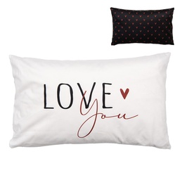 [BHS36-4] Housse de coussin Blanc Noir 30x50 cm