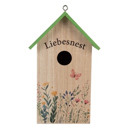 [6H2453] Vogelhaus Weiß Grün 14x10x23 cm
