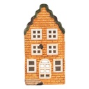 Kerzenhalter Weihnachten Häuschen Orange Grün 9x10x19 cm