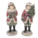 Christmas Decoration Children set of 2 Red Green 9x7x22 / 8x8x22 cm